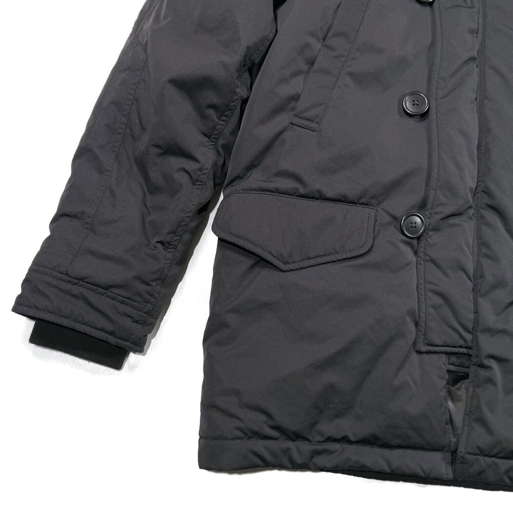 Uniqlo Down Jacket Black Womens Sz 4 Fleece Lined Hood Winter Coat Parka - Picture 10 of 12